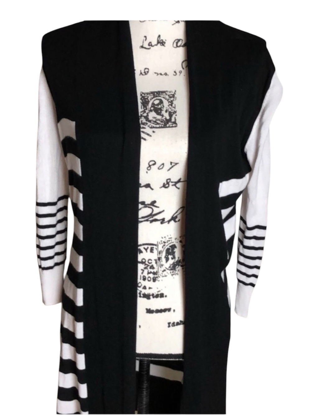 Striped Long Open Cardigan Women’s Size S